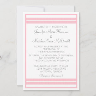 Traditional Classic Stripes Wedding Invitation