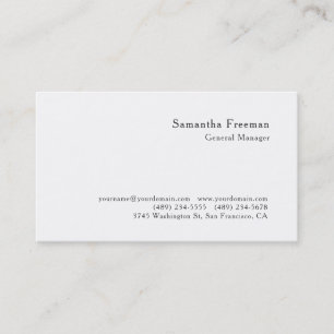 Traditional Classical Plain Black White Minimalist Business Card