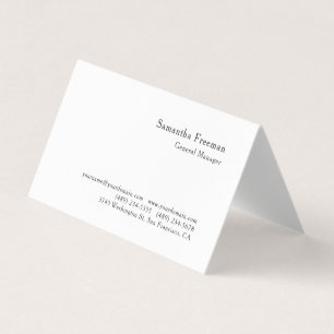 Traditional Classical Plain Black White Minimalist Business Card