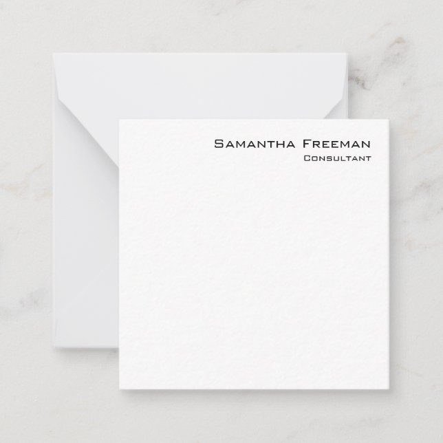 Traditional Clean Plain White Minimalist Card (Front)