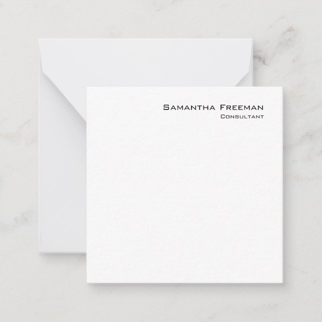 Traditional Clean Plain White Minimalist Card (Front)