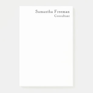 Traditional Clean Plain White Minimalist Post-it Notes
