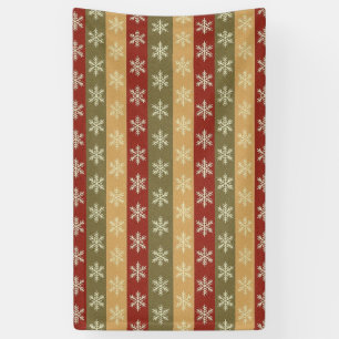 traditional colored Christmas snowflake striped Banner