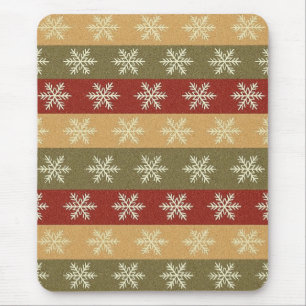 traditional colored Christmas snowflake striped Mouse Mat