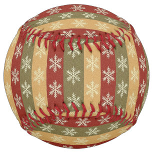 traditional colored Christmas snowflake striped Softball