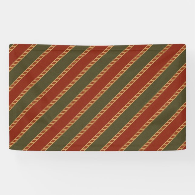traditional colored Christmas striped  Banner (Horizontal)