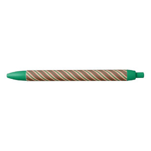 traditional colored Christmas striped Black Ink Pen