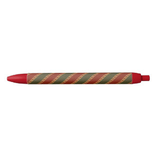 traditional colored Christmas striped Black Ink Pen