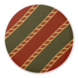 traditional colored Christmas striped Ceramic Knob