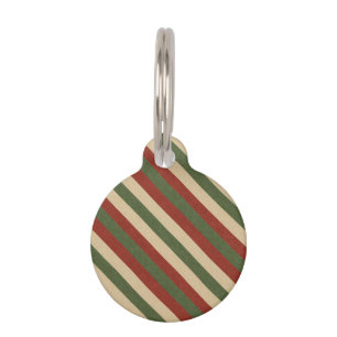 traditional colored Christmas striped Pet Tag