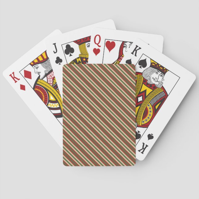 traditional colored Christmas striped  Playing Cards (Back)