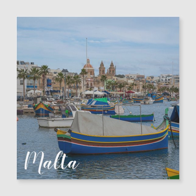 Traditional colorful fishing boats in Malta (Front)