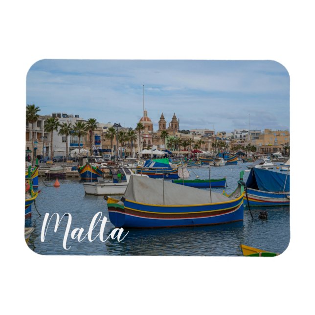 Traditional colourful fishing boats in Malta Magnet (Horizontal)