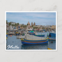 Traditional colourful fishing boats in Malta