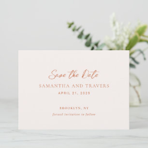 Traditional Copper Elegant Wedding Save The Date