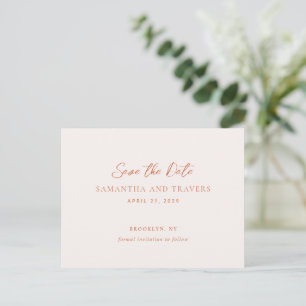 Traditional Copper Wedding Save the Date Announcement Postcard