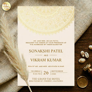 Traditional Cream Gold Mandala Indian Wedding