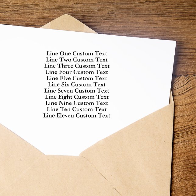 Traditional Custom Business 11 Lines of Serif Text Self-inking Stamp (Creator Uploaded)