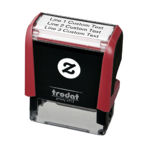 Traditional Custom Business 3 Lines of Serif Text Self-inking Stamp