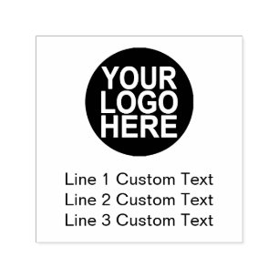 Traditional Custom Business 3 Lines With Logo Self-inking Stamp