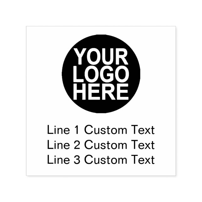 Traditional Custom Business 3 Lines With Logo Self-inking Stamp (Design)