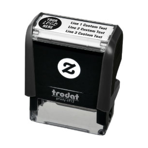 Traditional Custom Business 3 Lines With Logo Self-inking Stamp