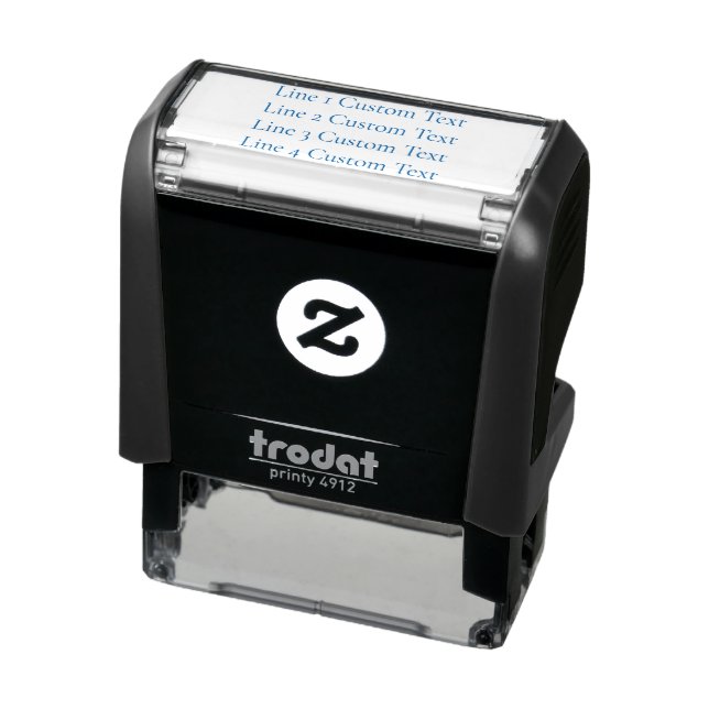 Traditional Custom Business 4 Lines of Serif Text Self-inking Stamp (Product)