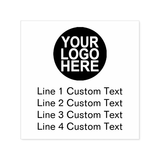 Traditional Custom Business 4 Lines With Logo Self-inking Stamp (Design)