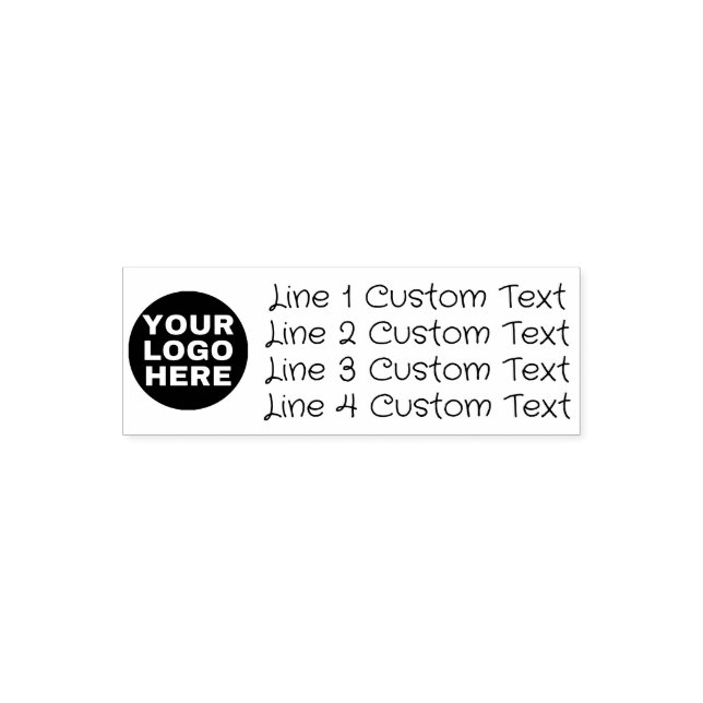 Traditional Custom Business 4 Lines with Logo Self-inking Stamp (Design)