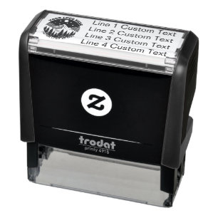 Traditional Custom Business 4 Lines With Logo Self-inking Stamp