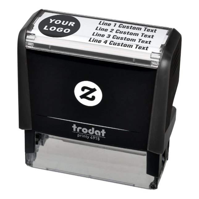 Traditional Custom Business 4 Lines with Logo Self Self-inking Stamp (Product)