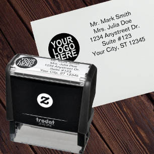 Traditional Custom Business 5 Line With Logo Self-inking Stamp