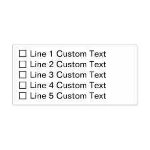 Traditional Custom Business 5 Lines Checkbox Self-inking Stamp