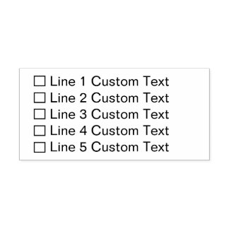 Traditional Custom Business 5 Lines Checkbox Self-inking Stamp