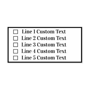 Traditional Custom Business 5 Lines Checkbox Self-inking Stamp
