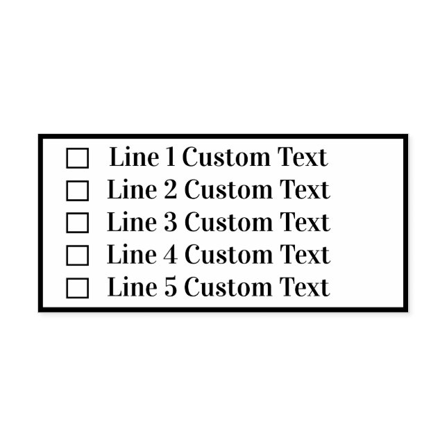 Traditional Custom Business 5 Lines Checkbox Self-inking Stamp (Design)
