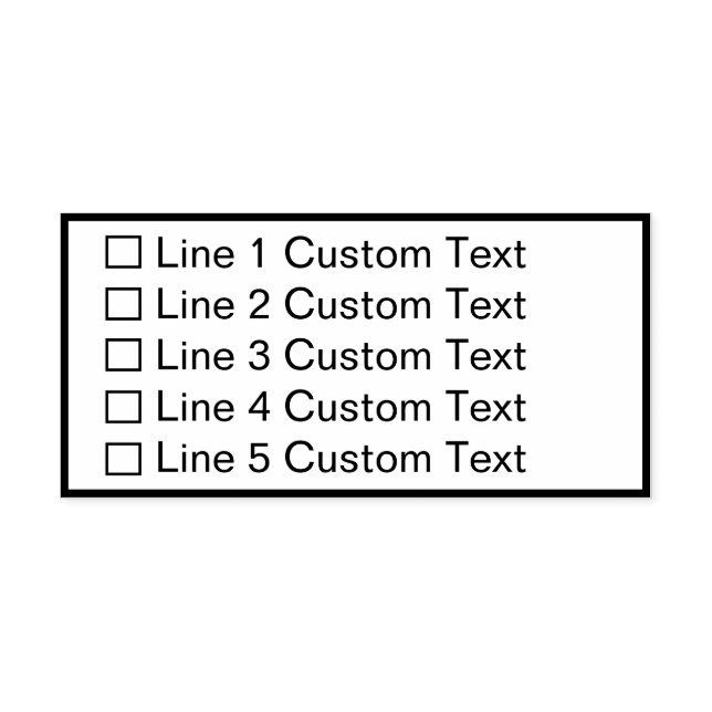 Traditional Custom Business 5 Lines Checkbox Self-inking Stamp (Design)