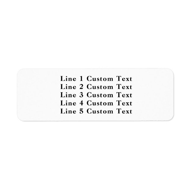 Traditional Custom Business 5 Lines of Serif Text (Front)