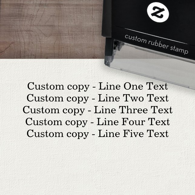 Traditional Custom Business 5 Lines of Serif Text Self-inking Stamp (Custom Self-inking Rubber Stamp)