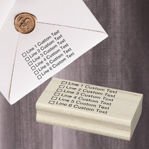 Traditional Custom Business 6 Lines Checkbox Rubber Stamp