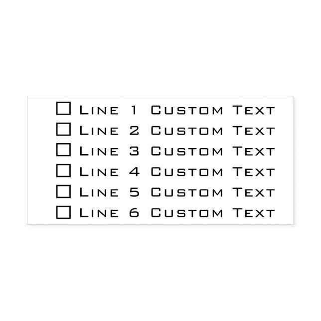 Traditional Custom Business 6 Lines Checkbox Self-inking Stamp (Design)