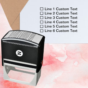Traditional Custom Business 6 Lines Checkbox Self-inking Stamp