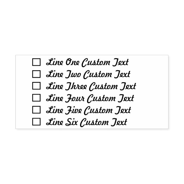 Traditional Custom Business 6 Lines Checkbox Self-inking Stamp (Design)