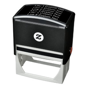Traditional Custom Business 6 Lines of Serif Text Self-inking Stamp