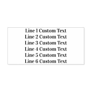 Traditional Custom Business 6 Lines of Serif Text Self-inking Stamp