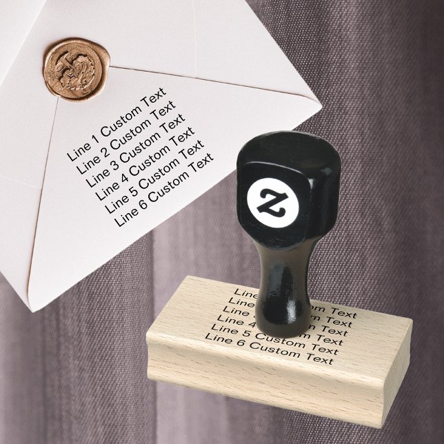 Traditional Custom Business 6 Lines Text Wood Rubber Stamp (Creator Uploaded)