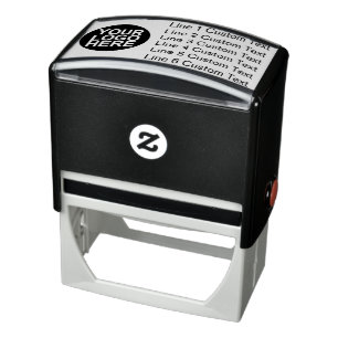 Traditional Custom Business 6 Lines with Logo Self-inking Stamp