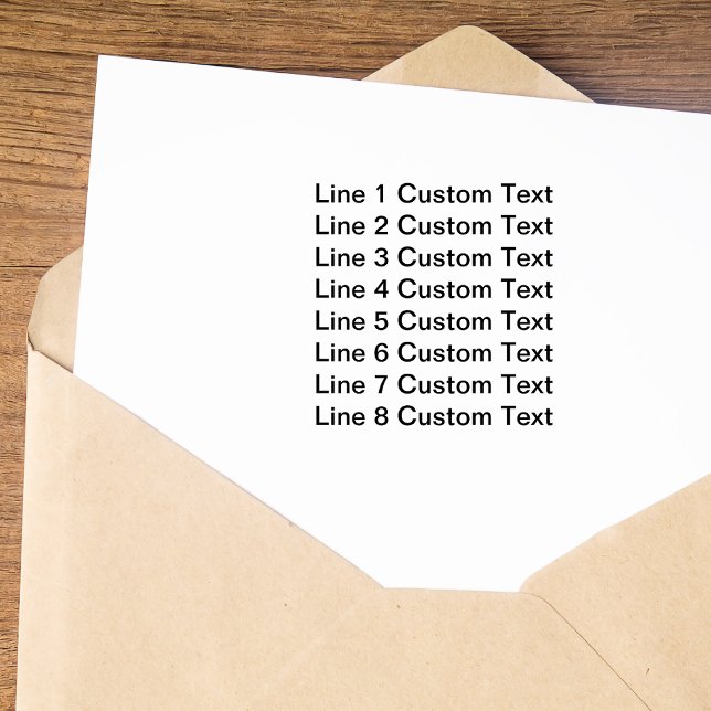 Traditional Custom Business 8 Lines of Serif Text Self-inking Stamp (Creator Uploaded)