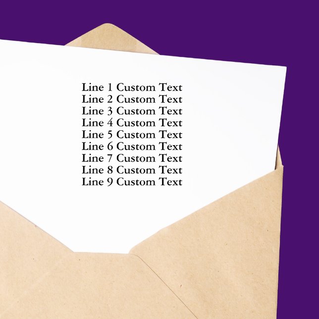 Traditional Custom Business 9 Lines of Serif Text Self-inking Stamp (Creator Uploaded)