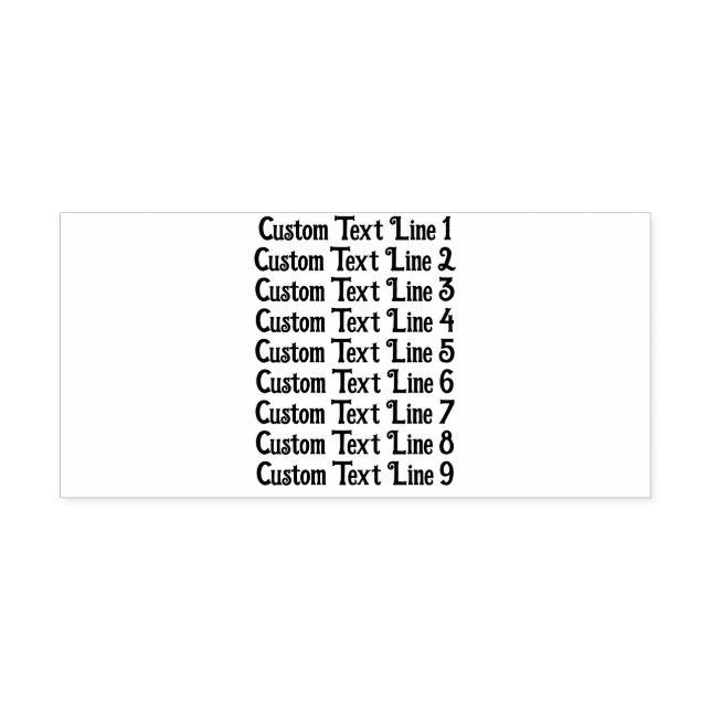 Traditional Custom Business 9 Lines of Serif Text Self-inking Stamp (Design)